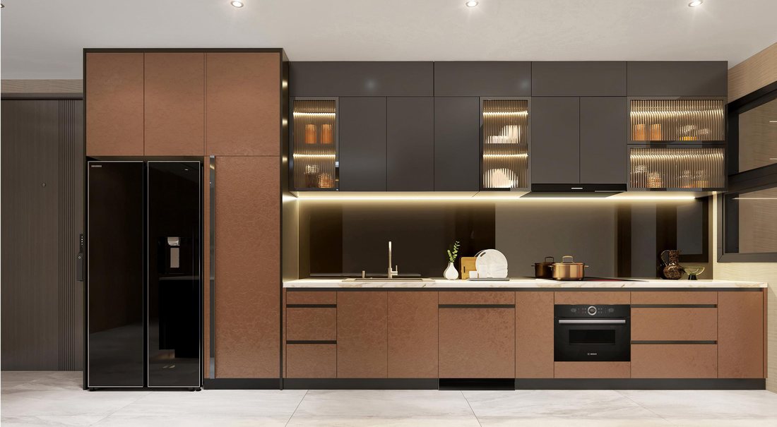 Tủ bếp trong căn hộ mẫu Gladia Heights
