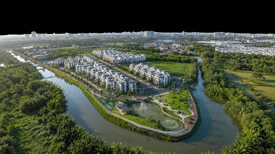 Toàn cảnh 9ha cây xanh ven sông của khu đô thị Gladia