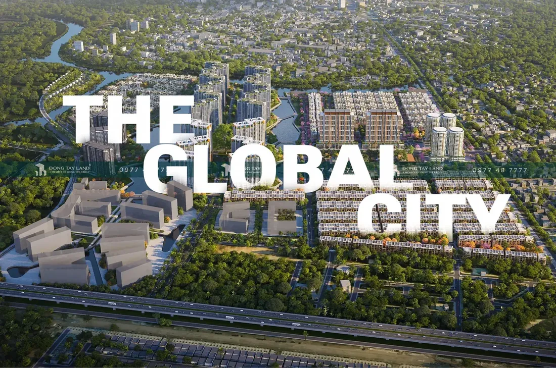 Aerial rendering of The Global City township